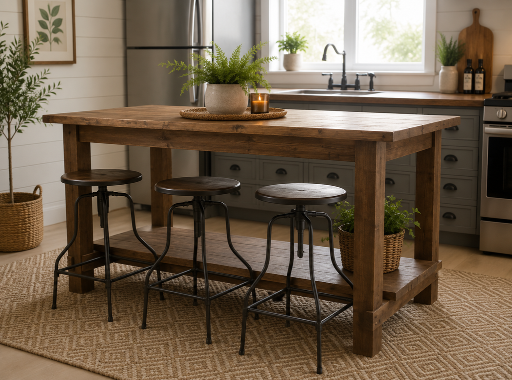 Isla cocina mesa alta Work madera maciza